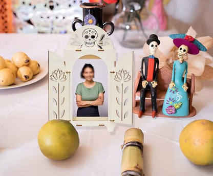 3pcs Dia De Los Muertos Altar Ofrenda Kit, Wooden Day of The Dead Altar - size: Set of 3 Sugar Skull Altar