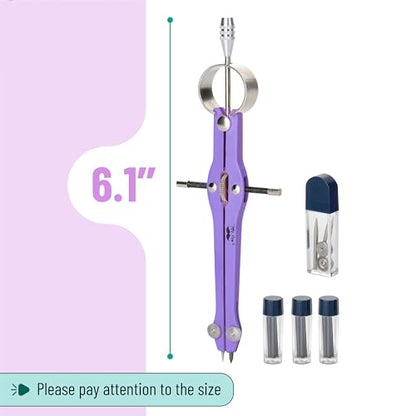 Mr. Pen- Professional Compass for Geometry, Extra Lead - color: Purple