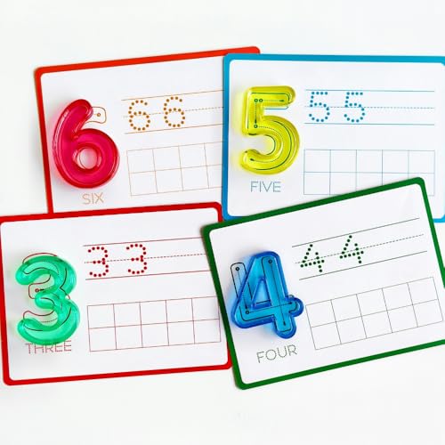 Math Task Boxes Set of 5 Math Manipulatives Themes 230+ Pieces of Number Rods, Base Ten Blocks, Ten Frame Disc Counters, Place Value Blocks, 0-9 Numbers, 3D Shapes, Activity Cards (Numbers) - color: Numbers