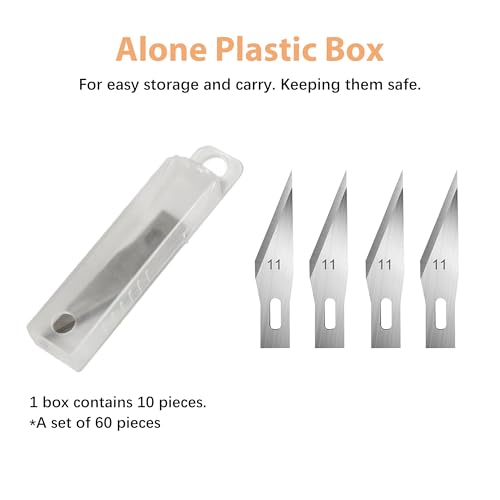 Headley Tools #11 Hobby Knife Blades(Pack of 60),Art Blades Cutting Tool with Storage Case for Craft, Hobby, Scrapbooking, Stencil - size: #11-60pcs