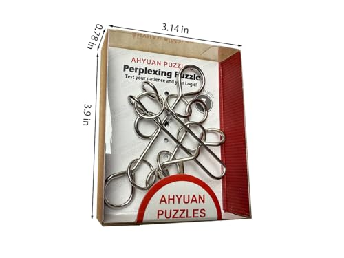 AHYUAN 24 Packs Large Metal Wire Puzzles Brain Teaser IQ Puzzles with Individual Solution Paper Box Gift Package Educational Puzzle Games Fidget Toys Magic Trick Toy Party Favors for Kids Adults