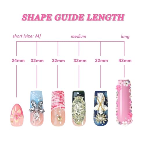 Blue Jelly Press On Nails, Handmade Silver 3D Flower Shell Leopard Design, 10pcs Square Shape Reusable Full Cover Acrylic Nails, Summer Beach Vacation & Party– Appife - color: Blue Tide, size: S