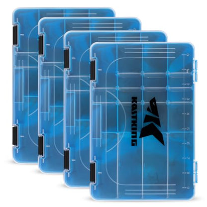 KastKing Utility Tackle Boxes, 3600 and 3700 Fishing Tackle Trays - color: Blue Camouflage, size: 3600(4Pack)