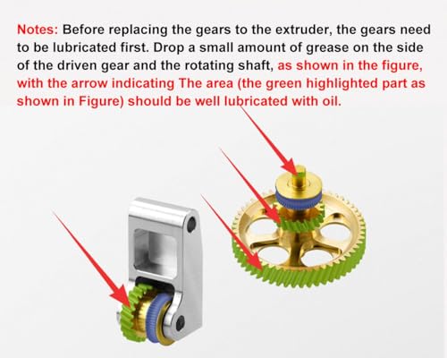 Panda Claw Gold RNC Nanocoated Hardened Steel Extruder Gear for Bambu Lab X1C/P1P/P1S 3D Printers,Golden RNC Nano-Coated Extruder Gear