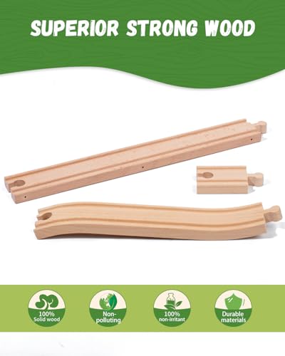 Wooden Train Track Accessories Train Railway Accessories Double Suspension Train Bridge Toy Train Set for Toddlers 3-5 Train Tracks Compatible with All Leading Brands - style: Wooden Train Track