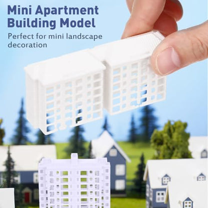 Vaguelly Miniature Apartment Building Model 4 Pack Plastic Dollhouse Accessories for DIY Miniature Buildings Architectural Models Sand Table Layouts Tabletop Decor 2.99 X 1.37 X 0.82 in