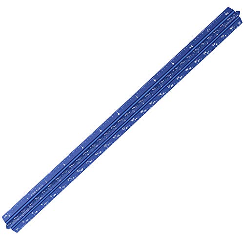 12" Architectural Scale Ruler Aluminum Architect Scale Ruler, Blue - color: Blue