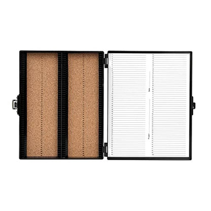 Heathrow Scientific HS15994G Premium Microscope Slide Box, 100-Place, Cork, ABS, Black, 208mm Length, 175mm Width, 34mm Height - color: black