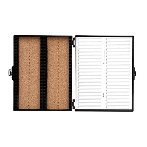 Heathrow Scientific HS15994G Premium Microscope Slide Box, 100-Place, Cork, ABS, Black, 208mm Length, 175mm Width, 34mm Height - color: black
