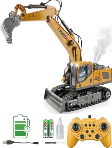 Spray Kids RC Excavator Toy 13-Channel with Sound & Light 60 mins Playtime - style: RC Excavator