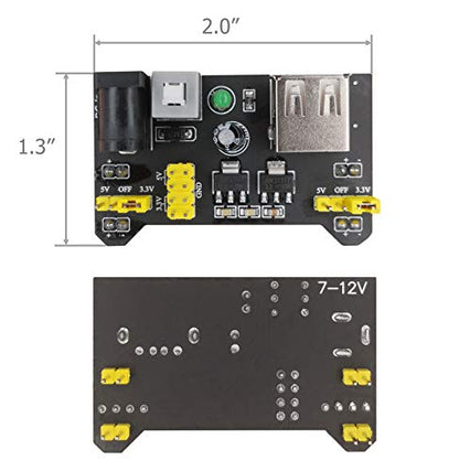 EIKS 3pcs 3.3V/5V Power Supply Module for MB102 Breadboard
