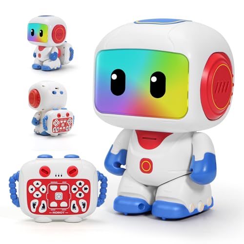 GILOBABY Programmable RC Robot Toy for Kids, Rechargeable STEM Astronaut - color: Blue-r