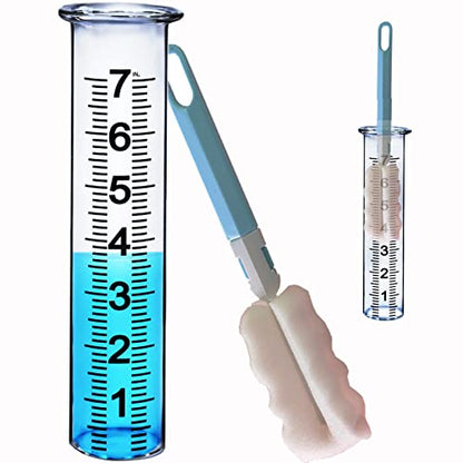 JMBay Rain Gauge Replacement Tube,7 inch Capacity Outdoor Rain Gauge Glass Tube for Garden Yard Home, Upgraded Lip Design Large Font Transparent Measure Tube,Best pcs Tube with 1 Clean Brush. - color: Glass Rain Gauge Tube