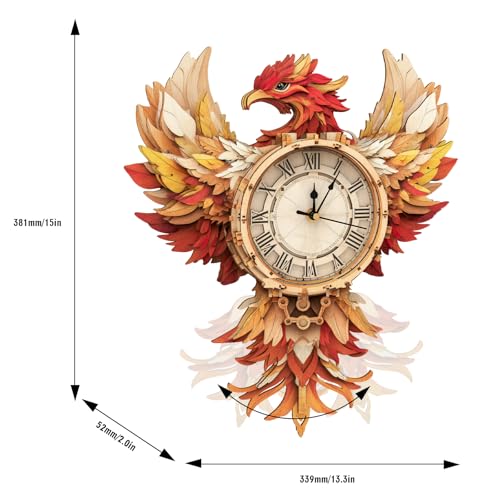 KAAYEE 3D Puzzles for Adults Phoenix Clock Bird Wooden Puzzle DIY Craft - color: Phoenix Clock