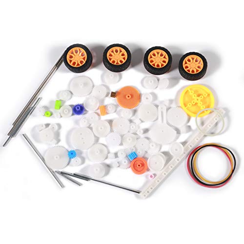 78 PCS Plastic Gear Kit Motor Gears Accessories Single Double Reduction Gear Set for Motor Car Robot with Axle Wheel