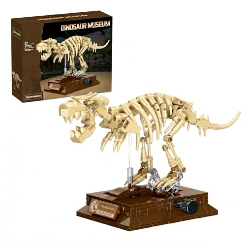 DRZYJ Tyrannosaurus Rex Dinosaur Fossil Building Set, 289Pcs Movable T-Rex Skeleton Model Kit with Museum Display Stand, Educational Dinosaur Toy for Kids 8 for Dinosaur Lovers & Collectors - style: Tyrannosaurus rex