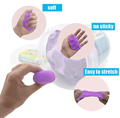 Air Dry Modeling Clay 10.5 oz Ultra Light Soft Magic Clay DIY Moulding Dough Primary Colors for Adults Kids Art Craft Kit Purple - color: Purple