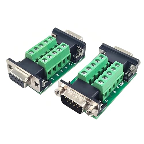 2PCS RS232 DB9 Female and Male Connector in One Breakout Board - style: DB9
