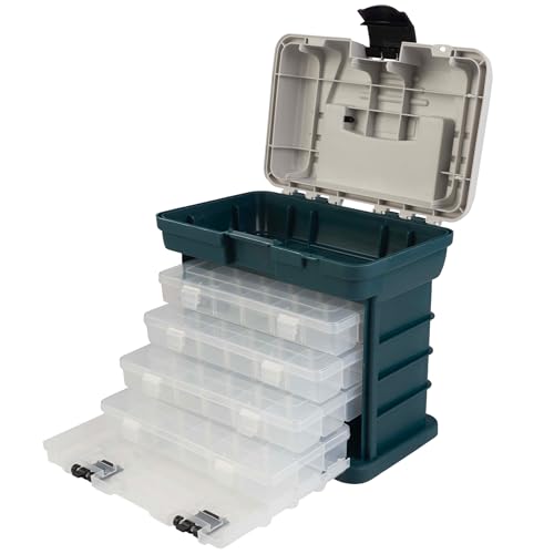 Stalwart Portable Tool Box Small Parts Organizer, Gray - size: 10 inches (L) x 7 inches (W) x 10.5 inches (H)