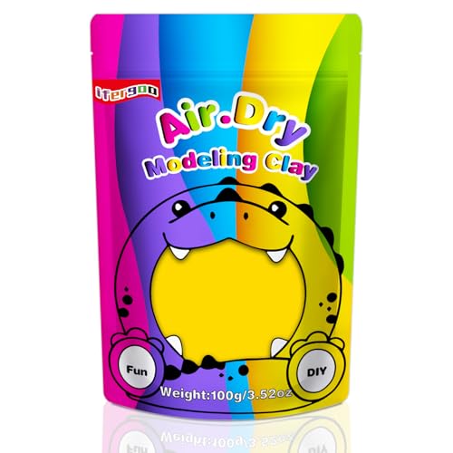 ifergoo 100g Yellow Air Dry Clay, 3.5oz DIY Creative Modeling Clay for Kids - color: Yellow/100g
