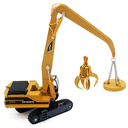 Tipmant Alloy Die-cast Vehicle Model Toy Material Handling Diecast Crane Engineering Truck Metal Durable Kids Birthday Gift Scale1:87 - color: Yellow 1