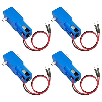 4PCS Dual-Axis 1:90 All Metal Gears TT Motor DC Gearbox Motor with 20cm Wire Male Connector for Smart Car