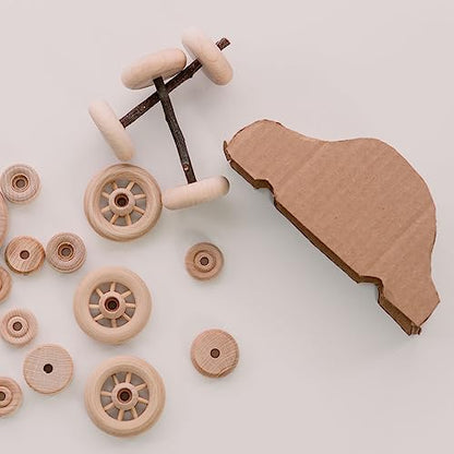Classic Mini Wooden Wheels, Great for Crafts Too, 1 Inch Diameter, 1/2 Inch Thick, 1/4 Inch Hole, Pack of 100, by Woodpeckers - color: Pack of 100, size: 1 inch, 1/2 inch thick