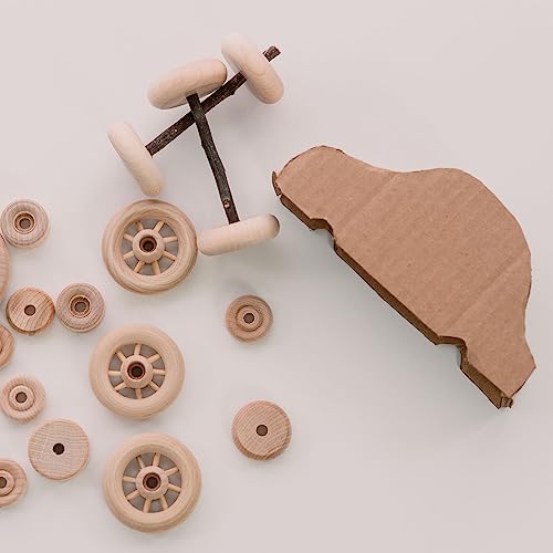 Classic Mini Wooden Wheels, Great for Crafts Too, 1 Inch Diameter, 1/2 Inch Thick, 1/4 Inch Hole, Pack of 25, by Woodpeckers - color: Pack of 25, size: 1 inch, 1/2 inch thick