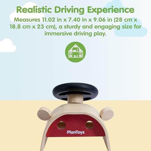 PlanToys® Wooden Driving Console Montessori Kids Pretend Play Dashboard Toy - color: Driving Console