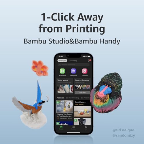 Bambu Lab A1 3D Printer, Ready-to-Use FDM 3D Printer for Beginners and Kids - size: A1