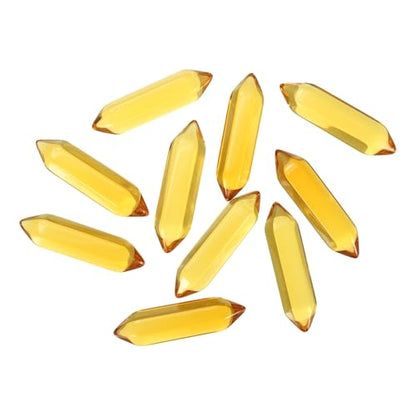 MECCANIXITY 10 Pack Citrine Quartz Crystals, Polished Crystals Bulk Hexagonal Shaped Meditation Gemstone for Jewelry Making Energy Balance Accessories Gifts - color: Citrine Quartz