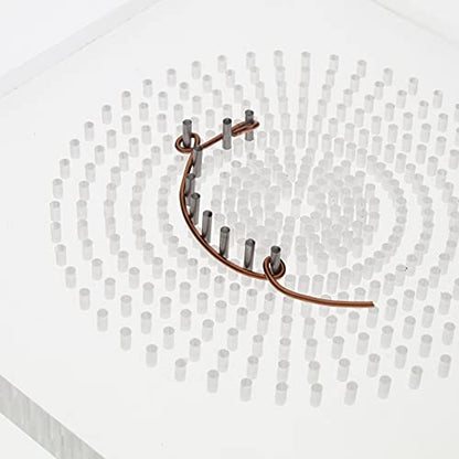 The Beadsmith Wig Jig Cyclops – Wire Elements –5” Acrylic Jig with Radial Design, 385 Holes, 10 Removable Metal Pegs – Tool for Making Wire Components and Jewelry Designs - size: 5" Radial Jig