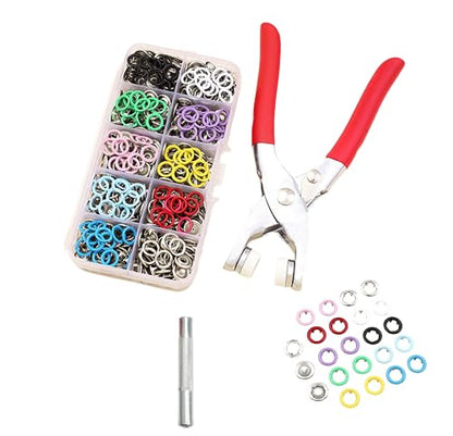 100 Sets Metal 9.5mmSnaps Buttons, Five Claw Buckle Installation Plier Tool Set, Seam Free Invisibility Snap Fastener Plier Tool, Metal Prong Snaps Buttons for Clothing Leather Crafting Sewing