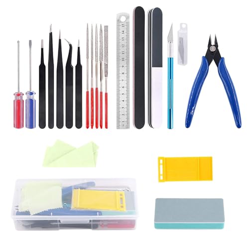 21Pcs Modeler Basic Tools Craft Set Hobby Building Tools Kit for Gundam Basic Model Assembling, Building and Repairing Fixing