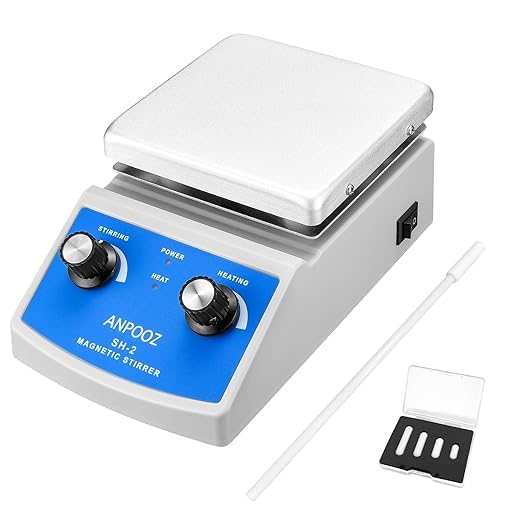 Magnetic Stirrer Hot Plate Set (w/4 Stir Bars n 1 Retriever) - color: Blue