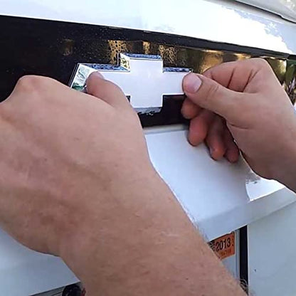 2Pcs 5"x10" Yellow 3D Carbon Fiber Textured Vinyl Wrap Compatible with Chevy Bowtie Emblem Overlay Matte Sticker Sheet Film Decal Front Rear Free Tool Kit - color: Yellow