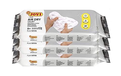 Jovi - Air Dry Clay, Set of 3 Units, 1.1lb Each, Total of 3.3lb, White - color: White