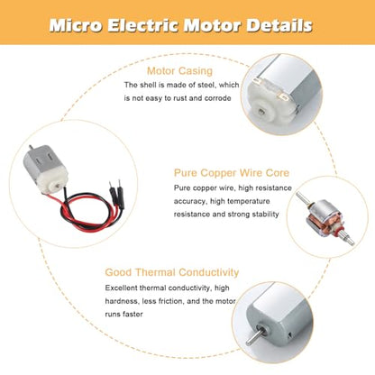 10PCS 130 Miniature DC Motors 1.5V 3V 5V 6V Micro Electric Motor with Wire for DIY Toys Science Projects, Small Electronics DIY