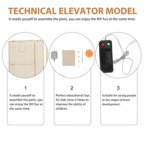 Toyvian Motorized Wooden Elevator STEM Projects for Kids Ages 8-12, DIY Working Lift Model with Controller, Physics Engineering Science Experiment Kit, 3D Wooden Puzzle Building Toy