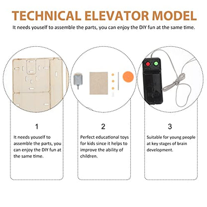Toyvian Motorized Wooden Elevator STEM Projects for Kids Ages 8-12, DIY Working Lift Model with Controller, Physics Engineering Science Experiment Kit, 3D Wooden Puzzle Building Toy