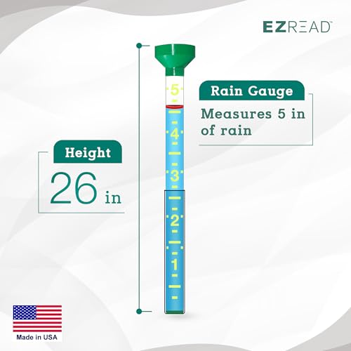 Headwind EZRead 26” Giant Professional Outdoor rain Gauge, USA Made Heavy Duty All Weather Freeze Proof mountable with Float, Green (820-0002) - color: Green, size: 26-Inch