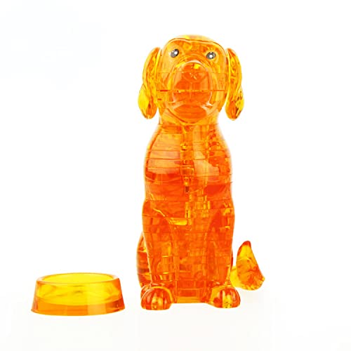 3D Crystal Dog Puzzle, Crystal Puzzle Brainteasers for Puzzlers Ages 16 and Up, 41PCS(Orange) - color: Orange-dog