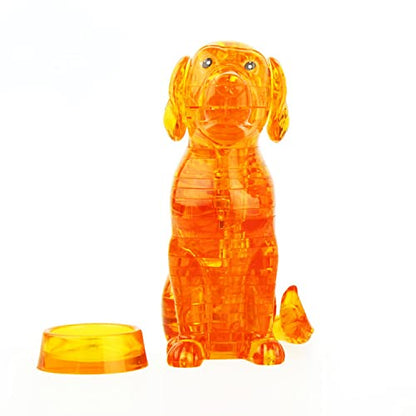 3D Crystal Dog Puzzle, Crystal Puzzle Brainteasers for Puzzlers Ages 16 and Up, 41PCS(Orange) - color: Orange-dog