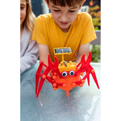 4M Hybrid Crabot Solar Robot Kit for Kids Ages 8-12 – Build a Sideways-Scuttling Crab with Moving Eyes & Claws, Solar or Battery Powered, STEM Renewable Energy Engineering Toy Gift
