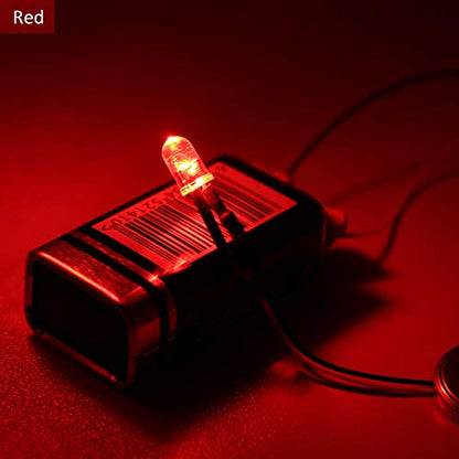 DiCUNO 100Pcs 5MM Pre Wired 12V Red Light LED Diodes, with 9.4 Inch Lead - color: Red