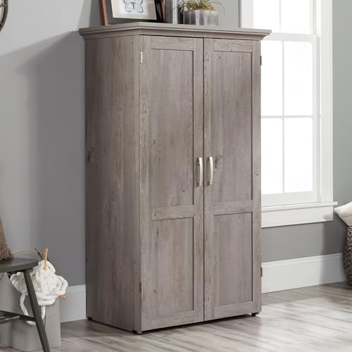 Sauder Miscellaneous Storage Craft & Sewing Armoire, L: 35.112" x W: 21.81" x H: 61.58", Mystic Oak - color: Mystic Oak