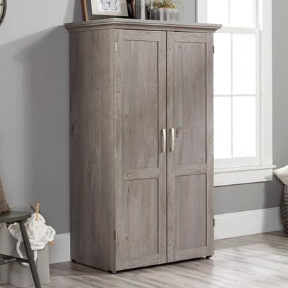 Sauder Miscellaneous Storage Craft & Sewing Armoire, L: 35.112" x W: 21.81" x H: 61.58", Mystic Oak - color: Mystic Oak