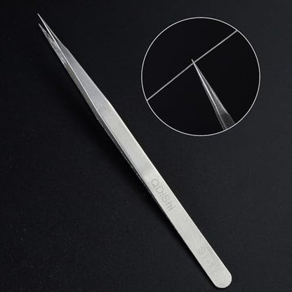 QDiShi Precision Tweezers Set,Upgraded Stainless Steel of Tweezers - Extra Fine,Angled,Blunt Tips for Electronics,Hobby, Industrial,Laboratory Work,Jewelry-Making,Model,Craft（3Pcs）