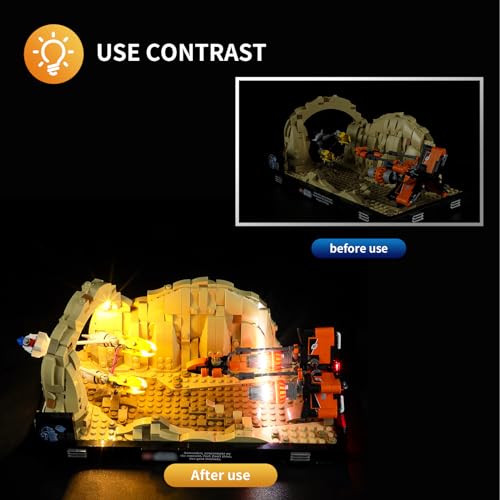 Vaodest Led Light for Lego 75380 Mos ESPA Podrace Diorama Building Blocks Model,Design and Configuration Compatible with Model 75380(Led Light Only, Not Building Block Kit) - style: 75380 Mos ESPA Podrace Diorama Set