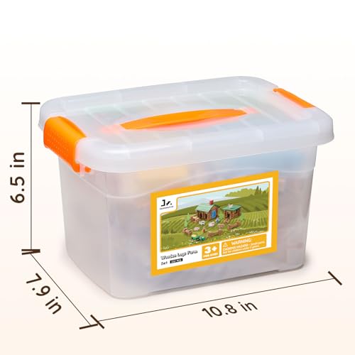 SainSmart Jr. Wooden Logs Set with Container - Classic Building Logs Ages 3+ - Best Retro Building Gift Set for Boys - Creative Construction Engineering Educational Gifts - style: Bonus Storage Box - 122 Pcs